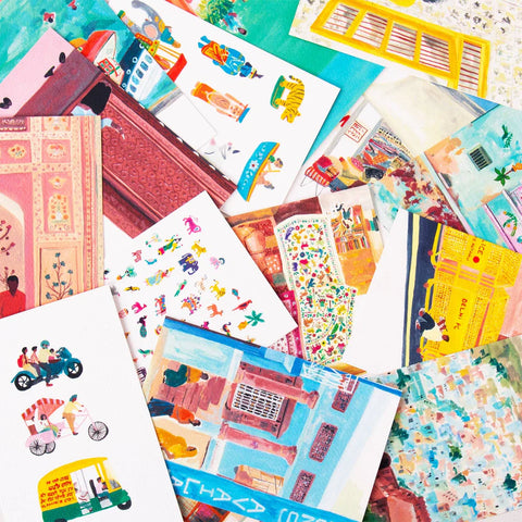 Lot de 15 cartes postales d'Inde